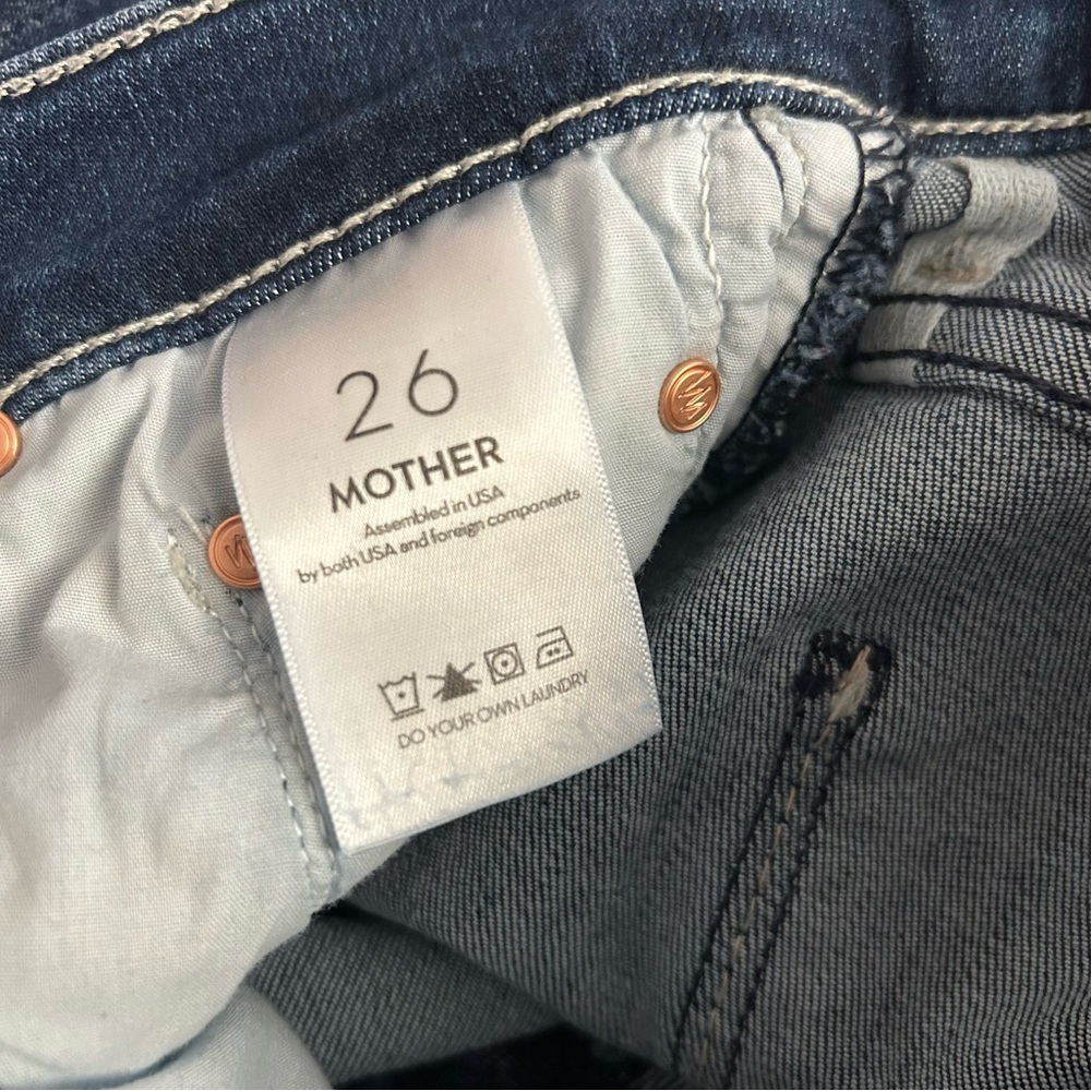 Mother The Weekender Fray Hem Bootcut Jeans in Fancy Meeting You Here Size 26 - Picture 12 of 13